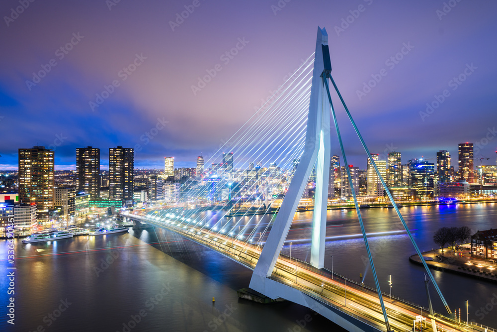Fotobehang Rotterdam, Nederland Skyline - Nikkel-Art.nl