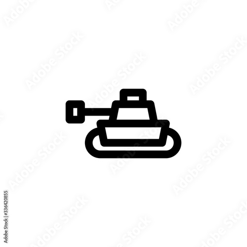 Military Tank Army Outline Icon Vector Illustration
