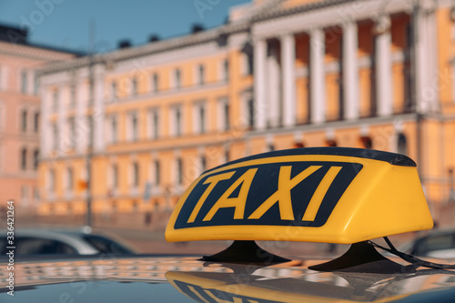 Taxis in the city of Helsinki. A good day