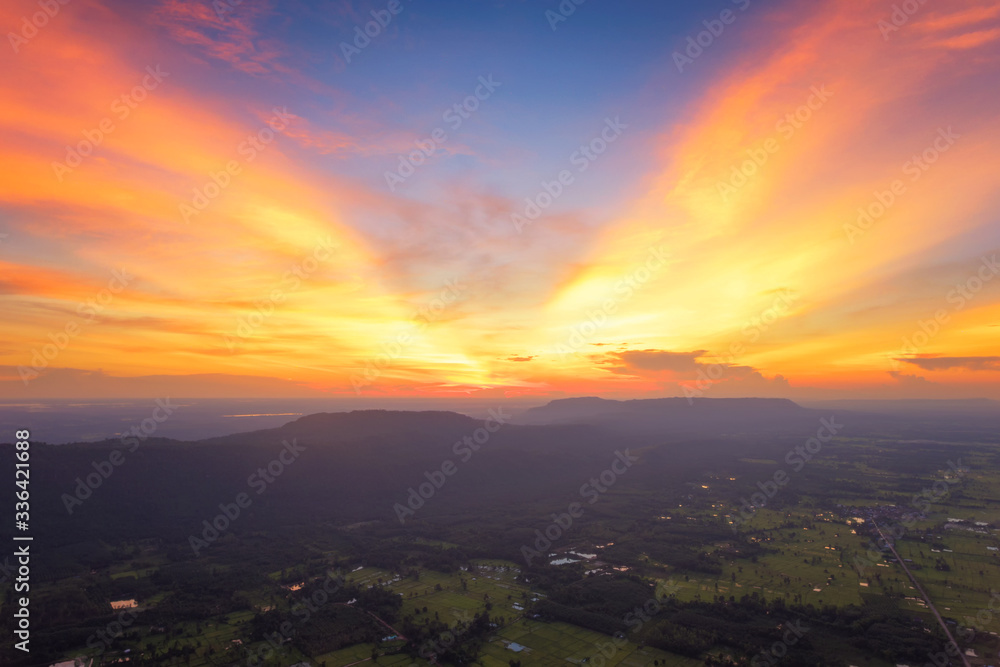 Aerial view of sunset