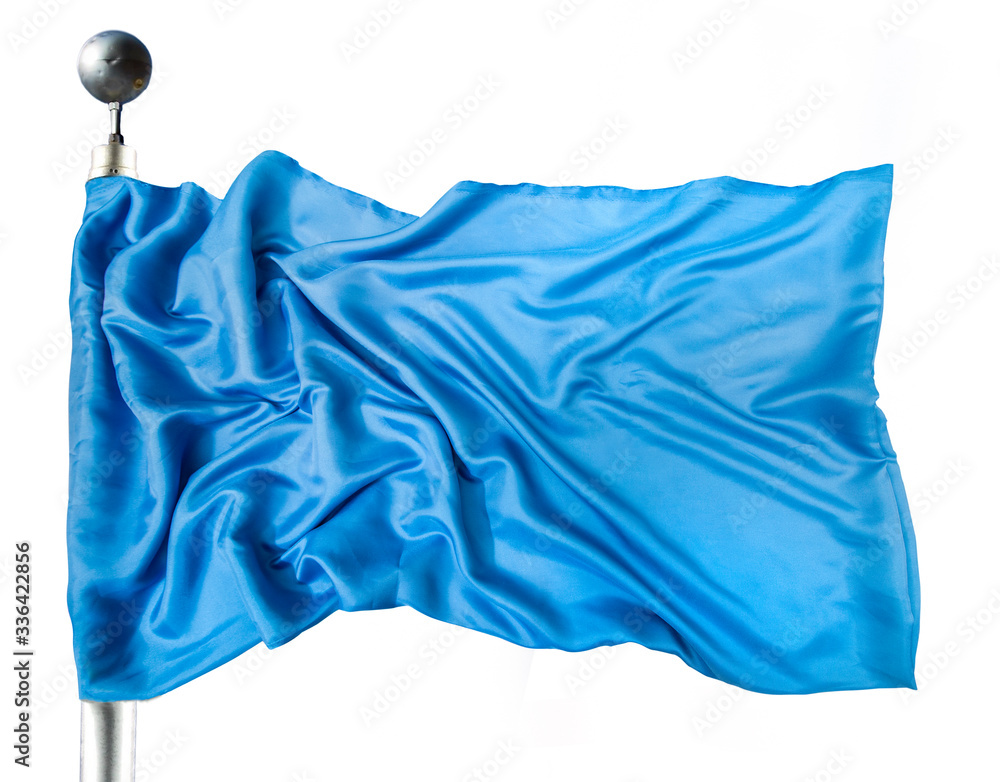 Blue Flag of silk fabric