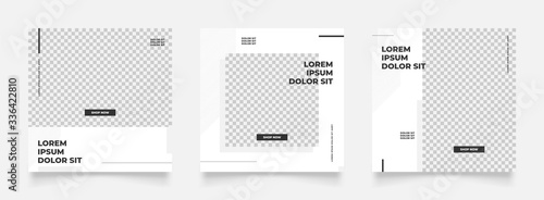 social media post template for digital marketing and sale promo. black white color web banner advertising. promotional offer mockup photo vector frame