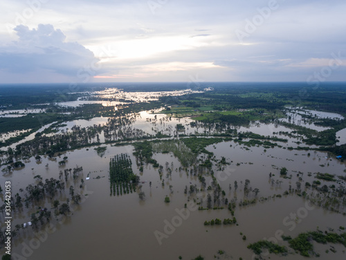 Sakon Nakhon  Thailand - August 3  2017  Water flood at Sakon Nakhon  Thailand