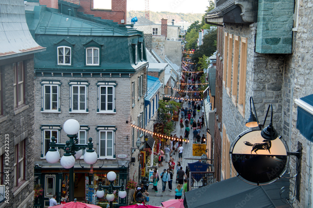 Obraz premium Quebec City, Canada- Petit Champlain street in the Old Quebec City.