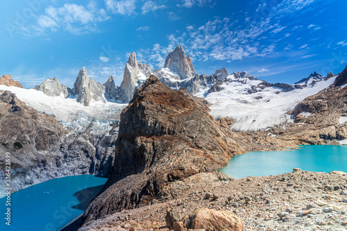 Lake at the bottom of the Fitz Roy mount in Argentina (Patagonia)