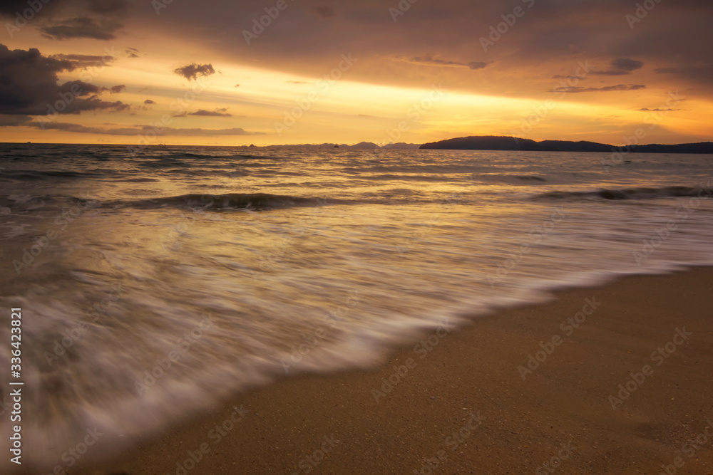 sunset on beach at Thailand