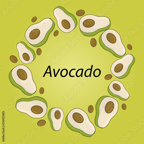 avocado around with seeds