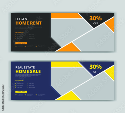 Real estate home rent facebook cover timeline banner design