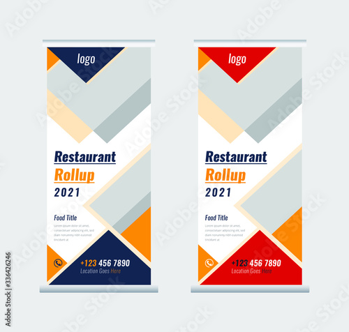 Food restaurant roll up banner design