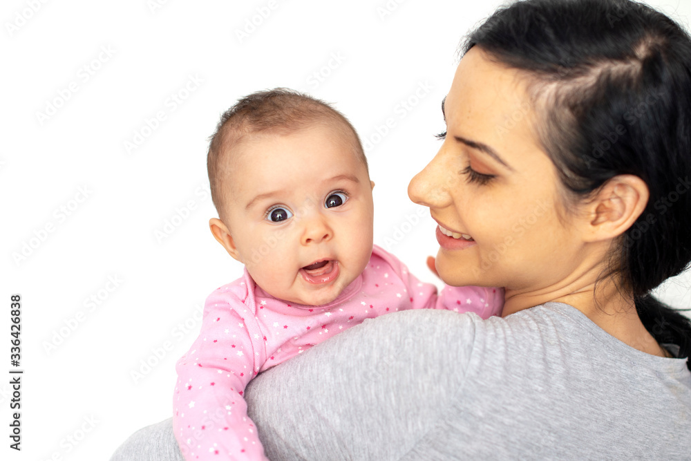 picture of happy mother with adorable baby (Focus on child) picture of happy mother with adorable baby (Focus on child)