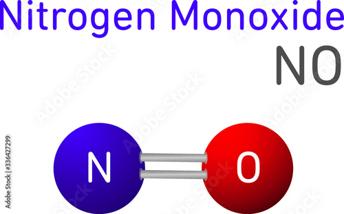 Nitrogen Monoxide NO Structural Chemical Formula Model