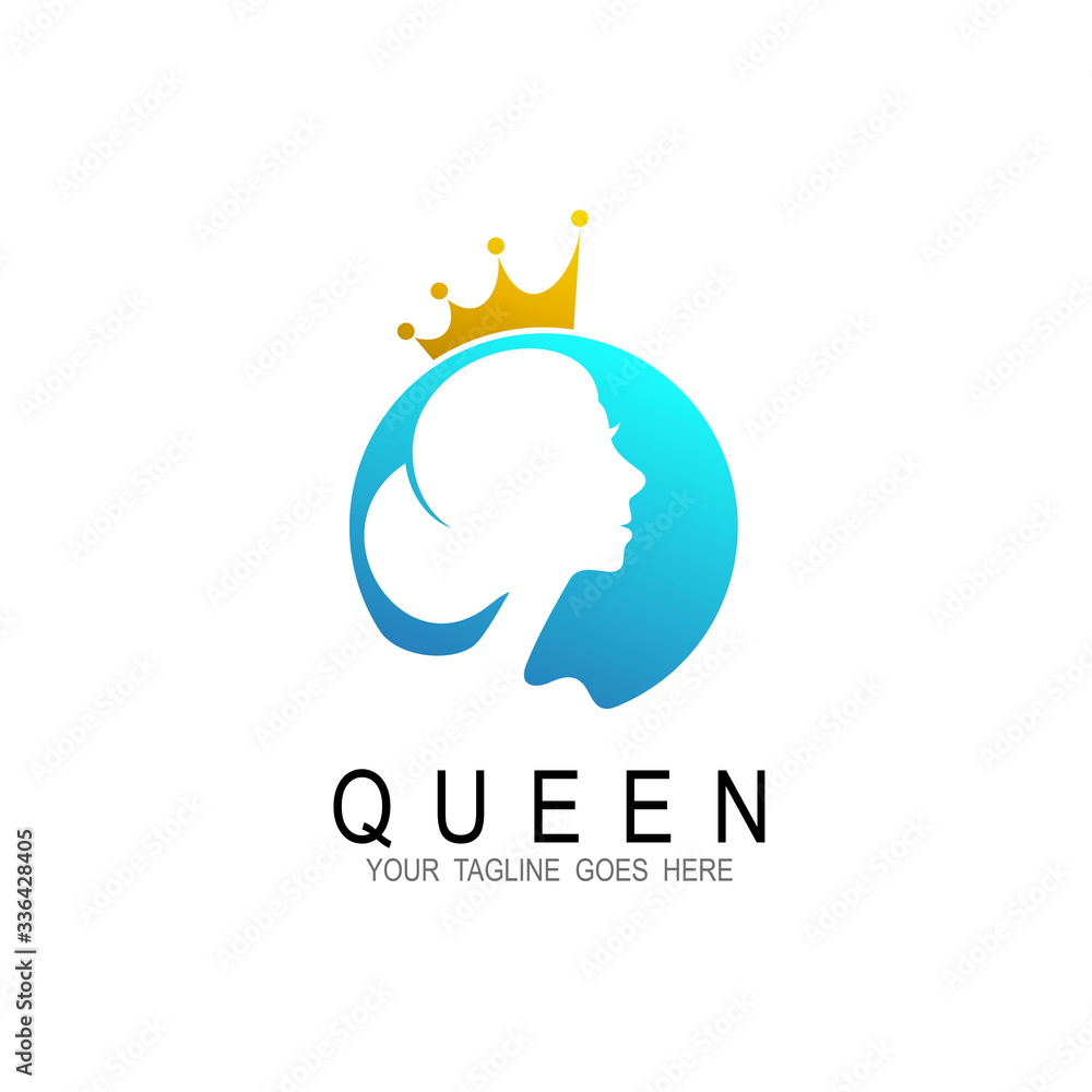 Queen logo with royal design illustrations Stock Vector | Adobe Stock