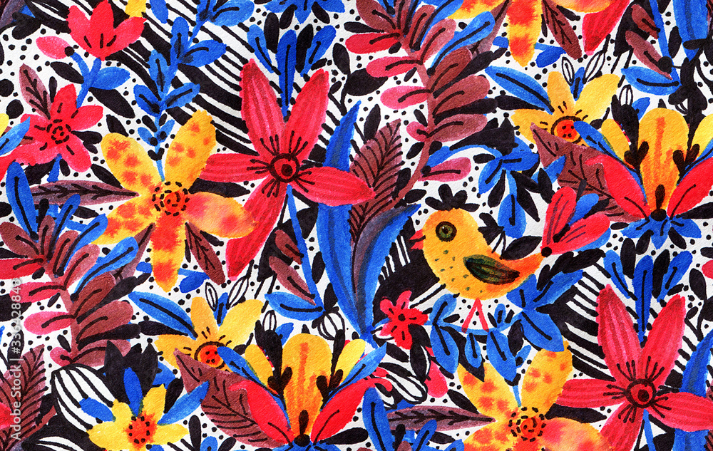 Seamless pattern with watercolor flowers Seamless pattern with watercolor flowers