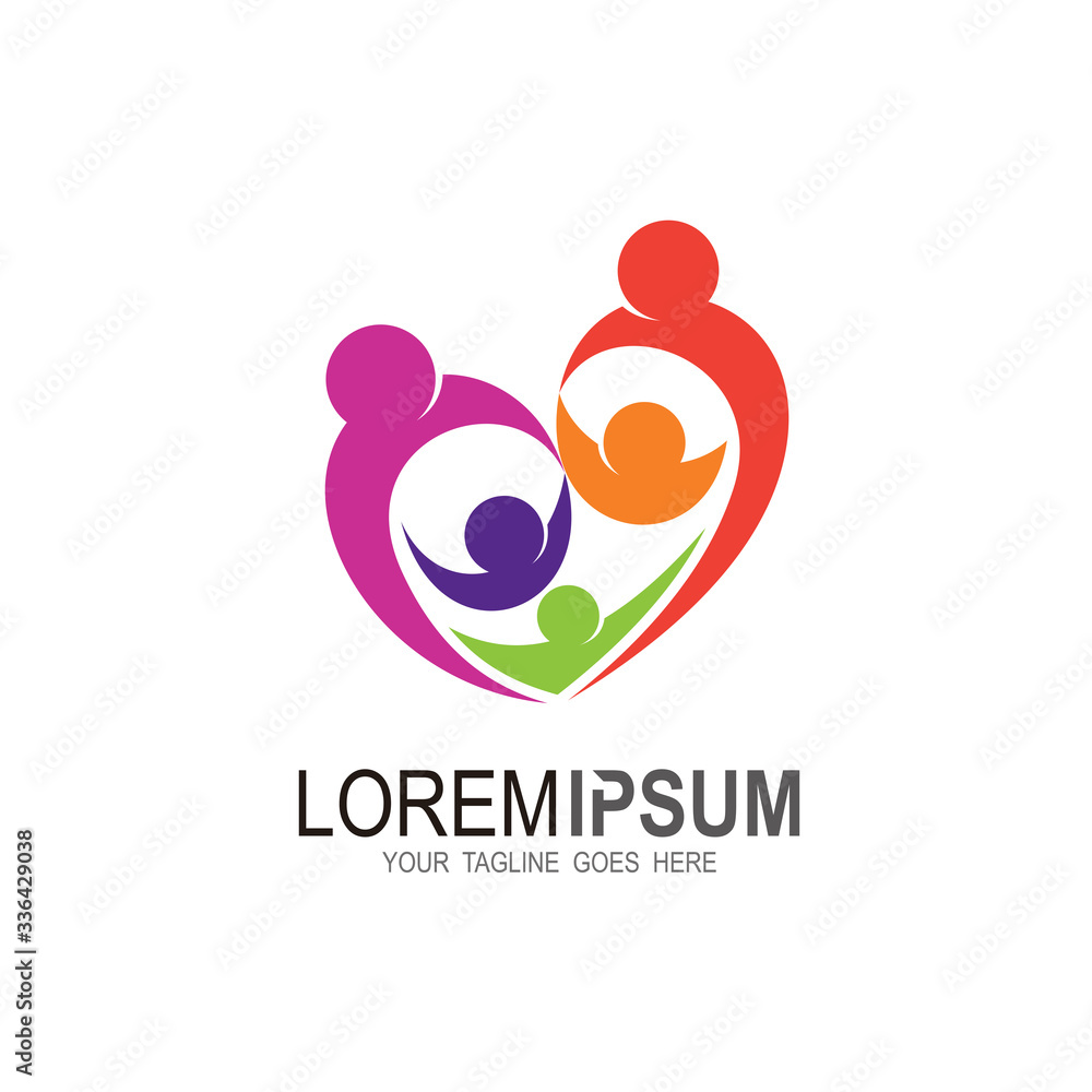 Family care logo template, family love icon, medical icon, valentine logo Family care logo template, family love icon, medical icon, valentine logo