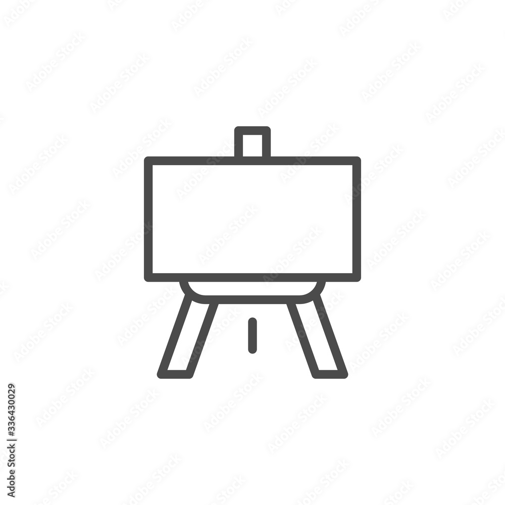 Easel line outline icon and art concept Easel line outline icon and art concept