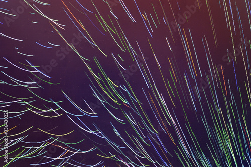Stream of bright lines on the monitor screen.