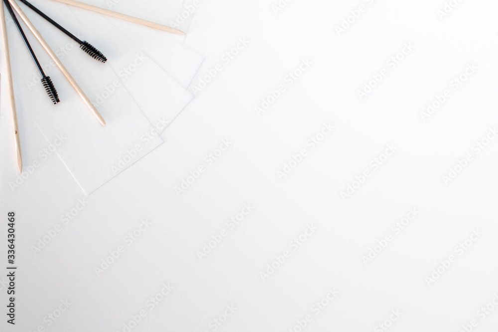 Waxing beauty products creating a frame in the photograph against a white background Waxing beauty products creating a frame in the photograph against a white background