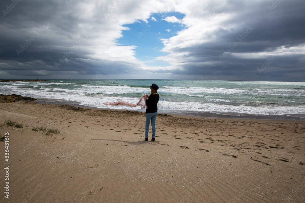 beautiful beaches with clouds and bold colors