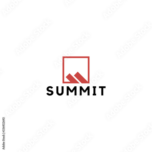 Free Download summit illustration and symbol, vector illustration, mountain logo. - GFXLoad