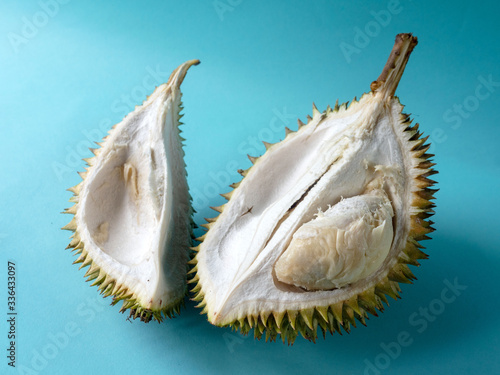 Durian on blue background