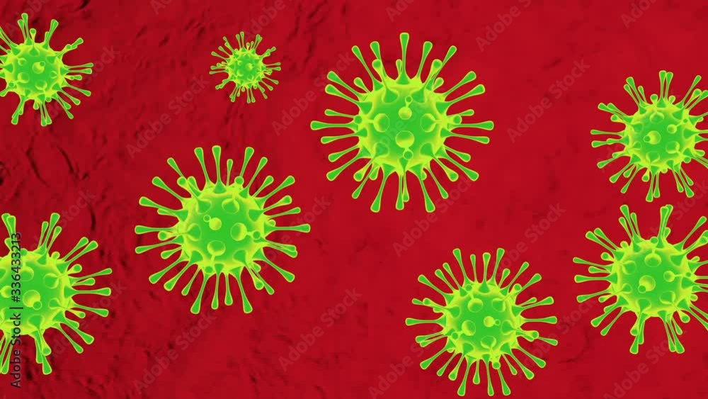 3D Rendering of a perfect loop Corona Virus rotating and moving 3D Rendering of a perfect loop Corona Virus rotating and moving