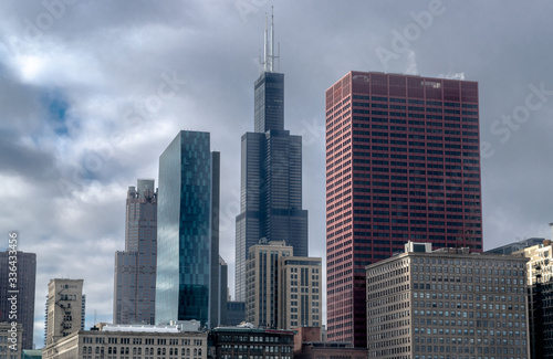 Chicago Skyline on a Cloudy Evening - Chicago, Illinois, USA © Nate Hovee