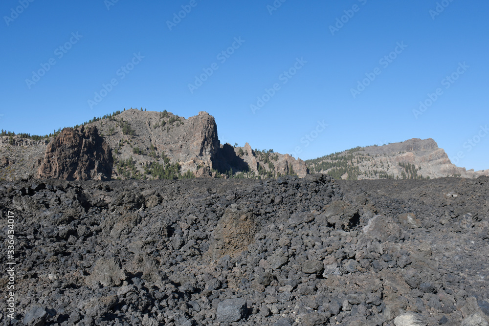 Espagne, Tenerife, vue le la caldeira, parc du El Teide et des roques de Garcia depuis la route TF21