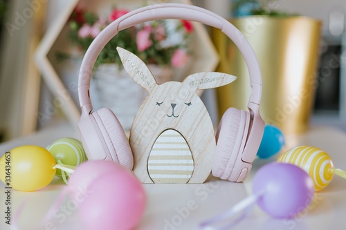 Easter bunny and headphone