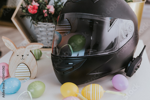 Easter motorcycle helmet photo