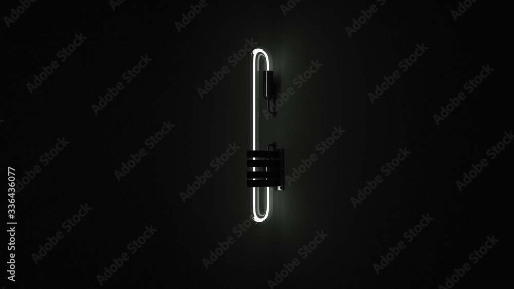 Neon Sign Exclamation Mark 3d illustration 3d render Neon Sign Exclamation Mark 3d illustration 3d render