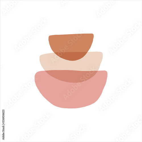 Zen stones flat vector illustration. Creative geometric shape pebble pyramid