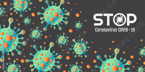 Vector illustration of the coronavirus emblem. Stop the coronavirus