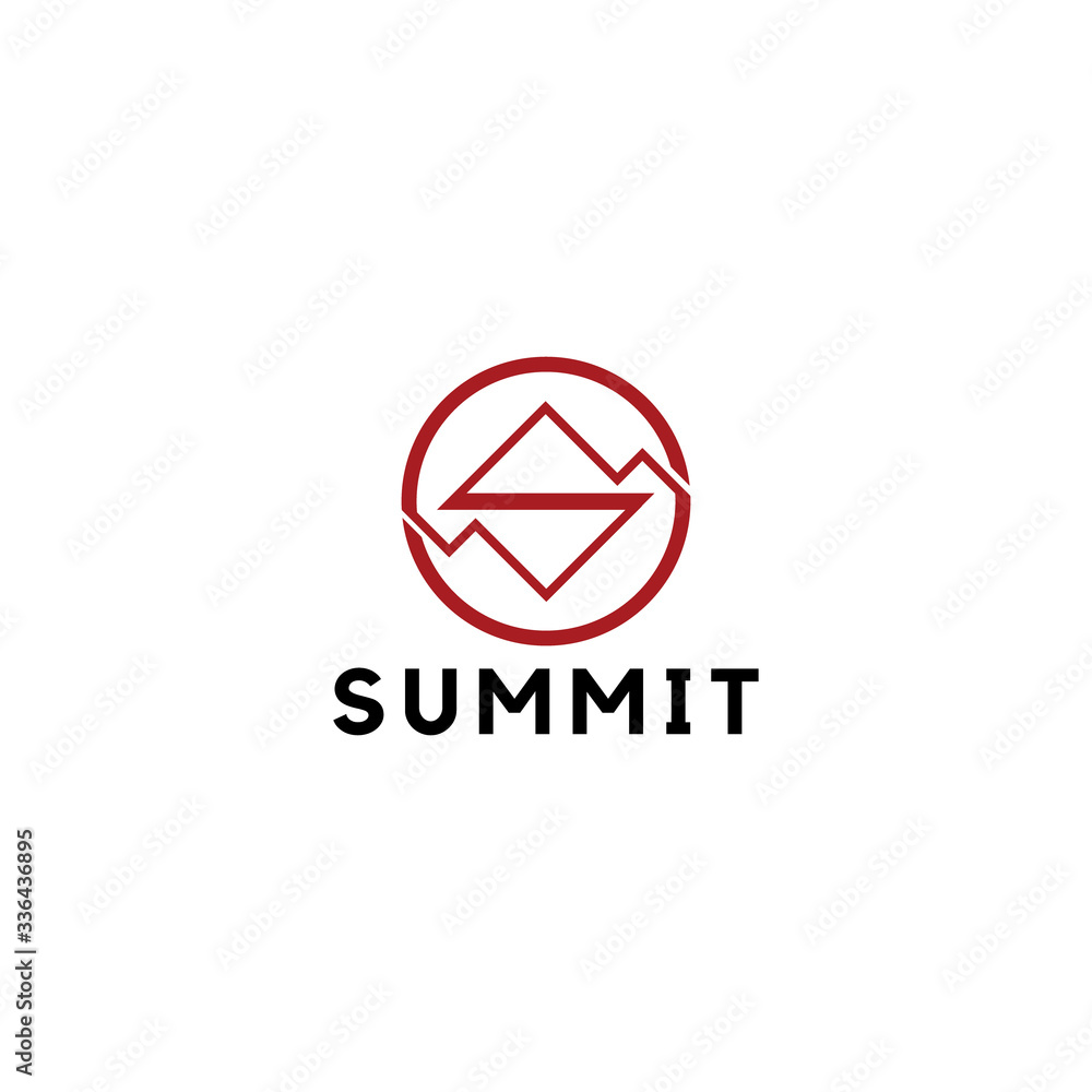 summit illustration and symbol, vector illustration, mountain logo. summit illustration and symbol, vector illustration, mountain logo.