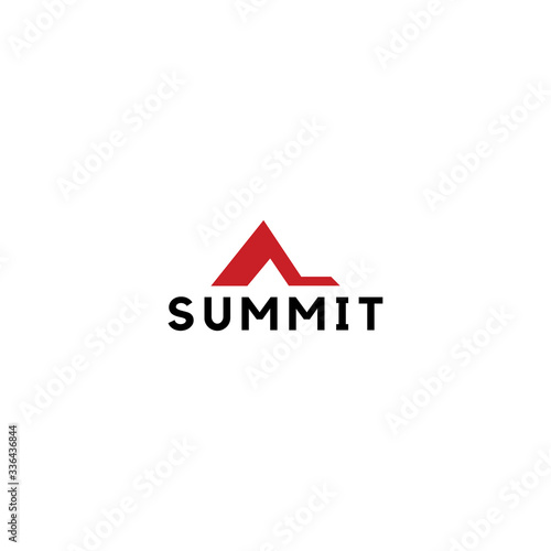 summit illustration and symbol, vector illustration, mountain logo.