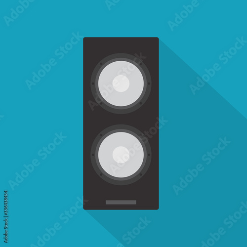 black audio speaker icon- vector illustration