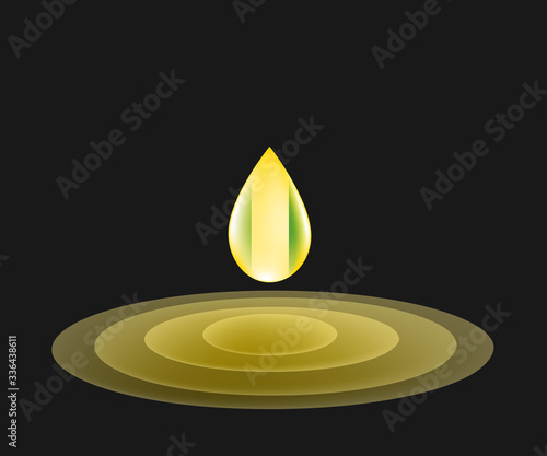 Oil drop with the Nigeria flag symbol inside, black background, oil trading concept, sign symbol background, vector illustration.
