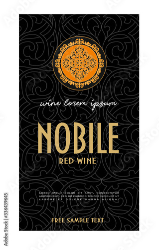 WINE LABEL ORNAMENTAL DESIGN GRAPHIC AMARONE AND PROSECCO