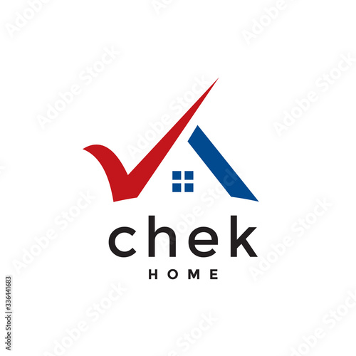 Check Home Simple Graphic Logo Design Vector