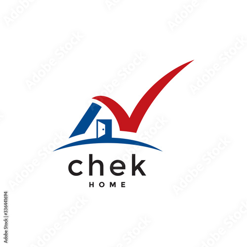 Check Home Simple Graphic Logo Design Vector