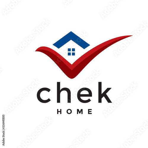 Check Home Simple Graphic Logo Design Vector