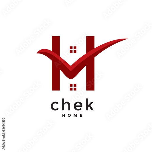 Check Home Simple Graphic Logo Design Vector