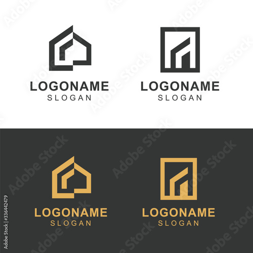 Logo templates. real estate, architecture and construction logo design