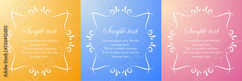 おしゃれでかっこいいフレームデザインセット、ロココ調、ビンテージ、アンティーク、ロマンチック、ボタニカル、オーガニック、豪華、綺麗、美しい