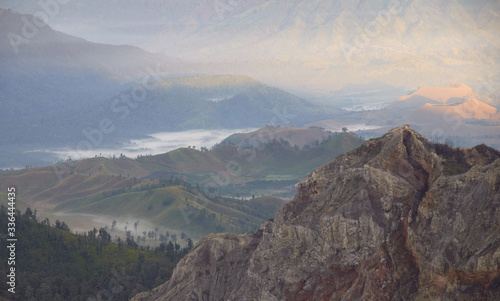 Tropical mountains during early morning