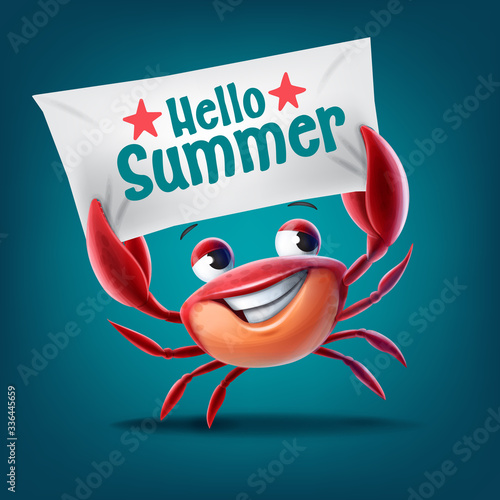crab with sign
