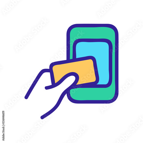 to pay the fare icon vector. to pay the fare sign. color contour symbol illustration