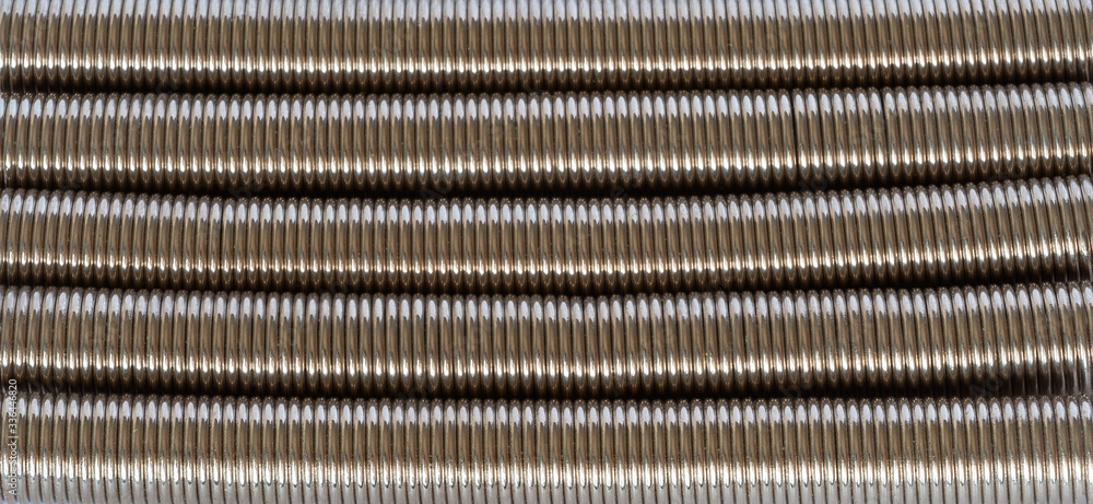 Texture - 5 shiny steel springs. Texture - 5 shiny steel springs.