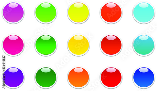 15 Shiny Colorful Round Buttons