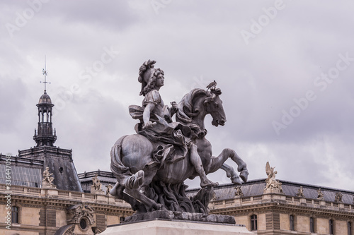 King Louis XIV Statue, Paris, Grand Louvre Museum