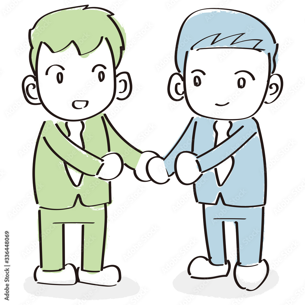 Businessmen shaking hands. The negotiation is closed. Vector illustration Businessmen shaking hands. The negotiation is closed. Vector illustration